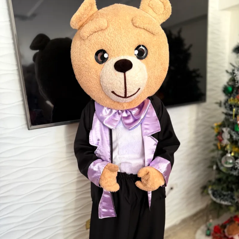 Animación de osito, amor morado