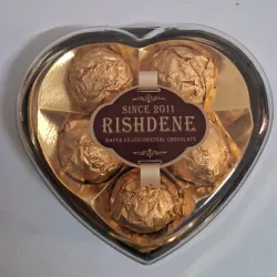 Caja de corazón con bombones Rishdene de 5 unidades