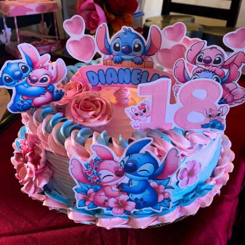 Cake capuchino con la temática de Stitch 