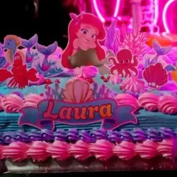 Cake de una bandeja con la temática de La Sirenita Ariel