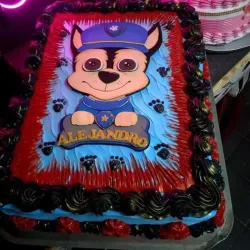 Cake de una bandeja con la temática de Paw Patrol