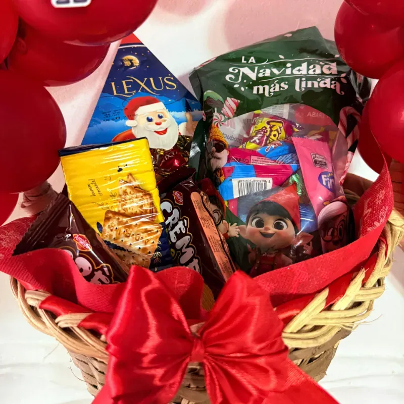 Cesta de confituras navideña 