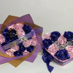 Juego de ramo y 💙 con bombones