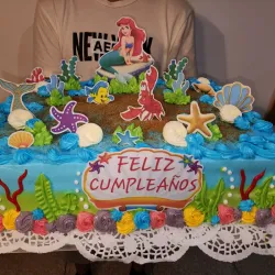 Kake capuchino temática sirena ariel 