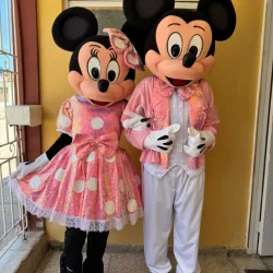 Minnie y Mickey en rosado