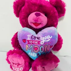 Oso rosado fucsia con 💖