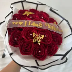 Ramo buchón artificial rojo I l❤️ve you