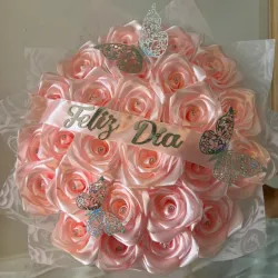 Ramo buchón artificial rosado 