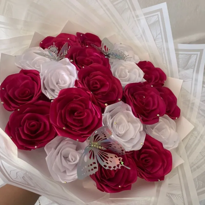 Ramo buchón rosado y blanco 