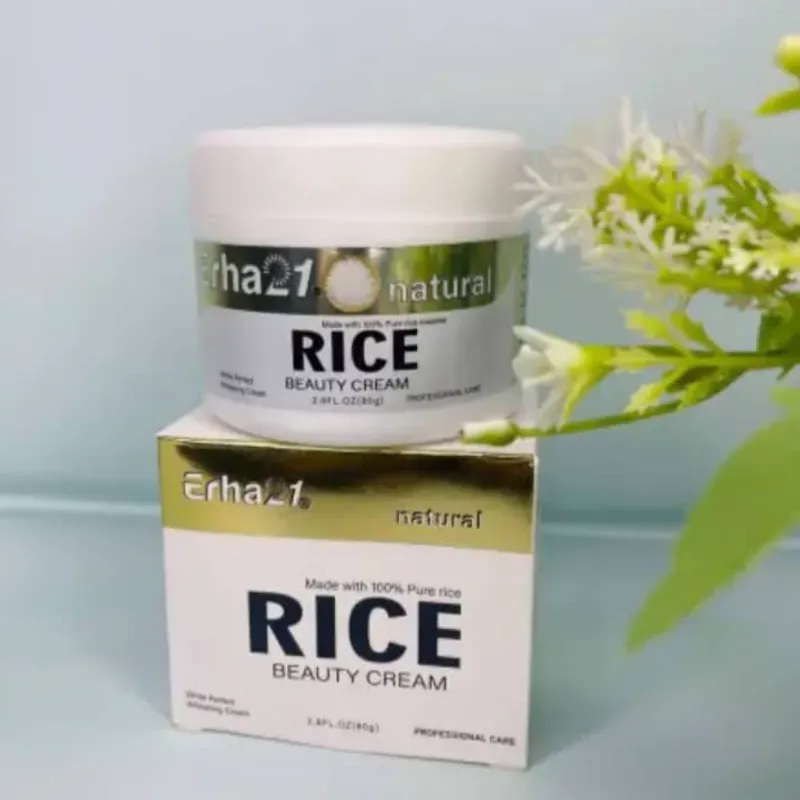Crema facial blanqueadora de arroz de Erha 21 🌾