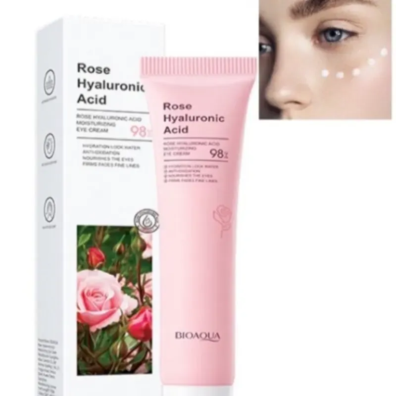 Crema Hidratante para ojos con Ácido Hialurónico y Rosas 🌹 