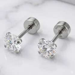 Brillantes unisex con piedras de circonia 💎 medidas 6 ,7 ,8 mm 💎