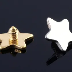 Soportes de implante microdermal en forma de estrella 🌟 formato dorado