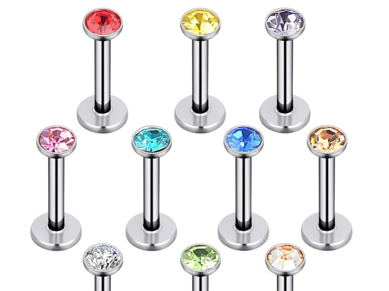 Labret rosca interna de colores