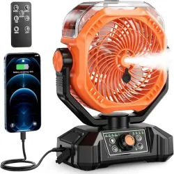 Ventilador Recargable con Rociador de Agua
