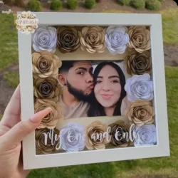 Cuadro 3D con flores 