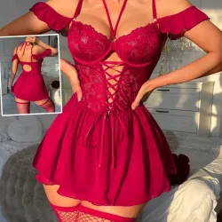 Lencería con medias