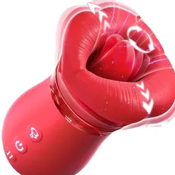 Vibrador de boca succionadora con mov. de lengua