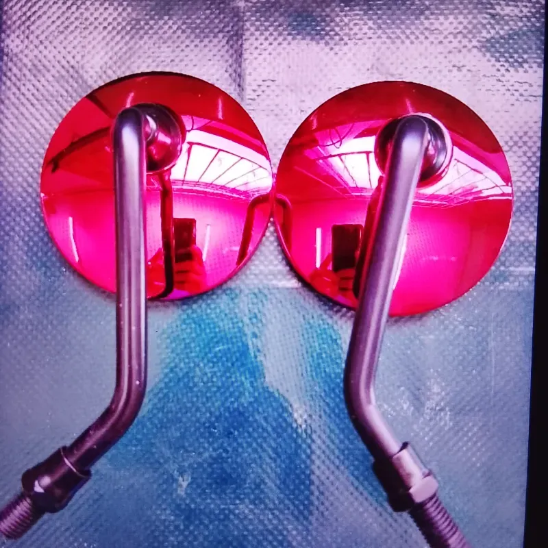 Retrovisor redondo pequeño rojo