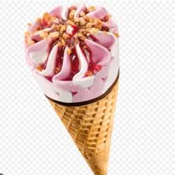 Cono de helado fresa vainilla 