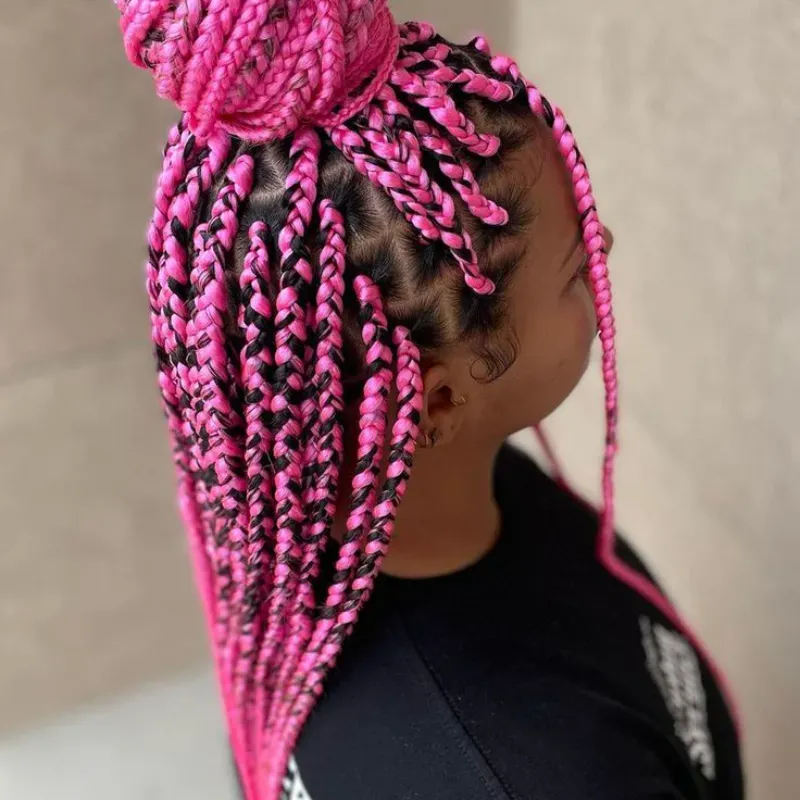 Cabello 💯 Kanekalon de 50 pulgadas # PINK