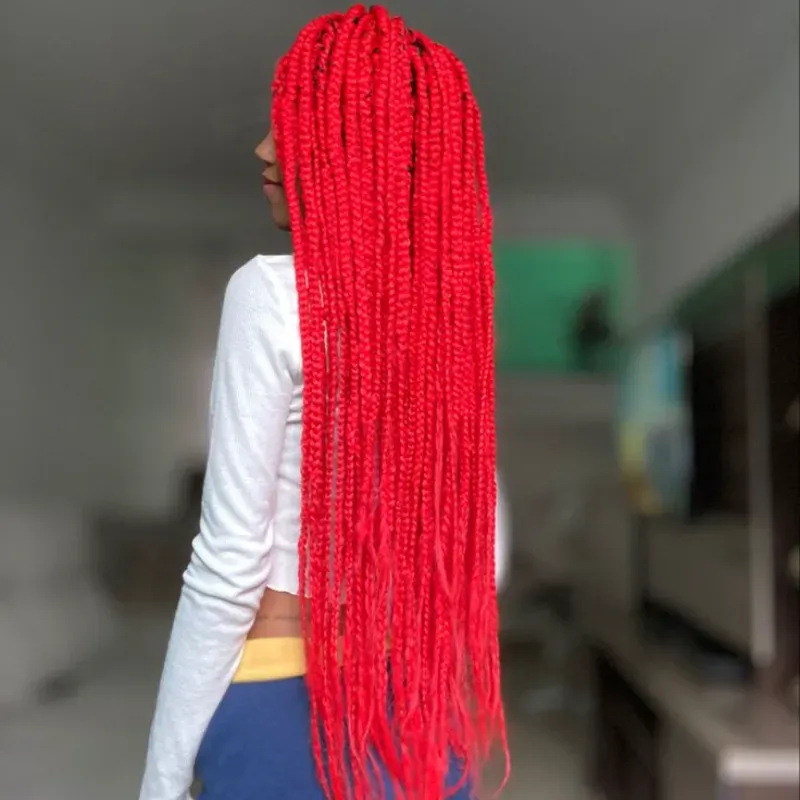 Cabello 💯 Kanekalon de 50 pulgadas # RED