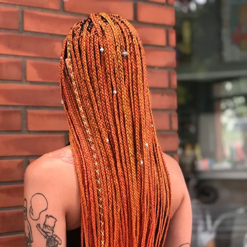 Cabello 💯 Kanekalon de 50 pulgadas # GENGIBRE