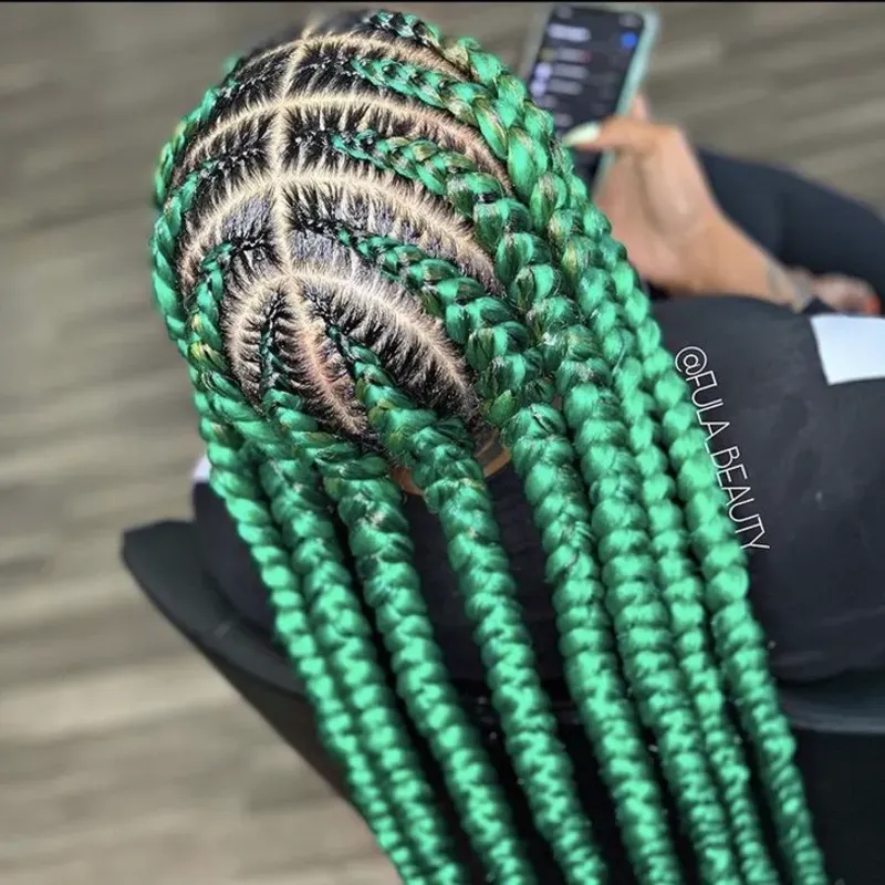 Cabello 💯 Kanekalon de 50 pulgadas # GREEN