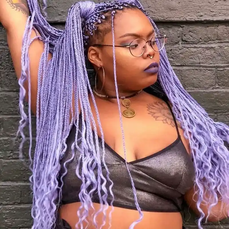 Cabello 💯 Kanekalon de 50 pulgadas # LAVENDER