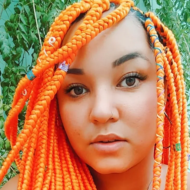 Cabello 💯 Kanekalon de 50 pulgadas # ORANGE