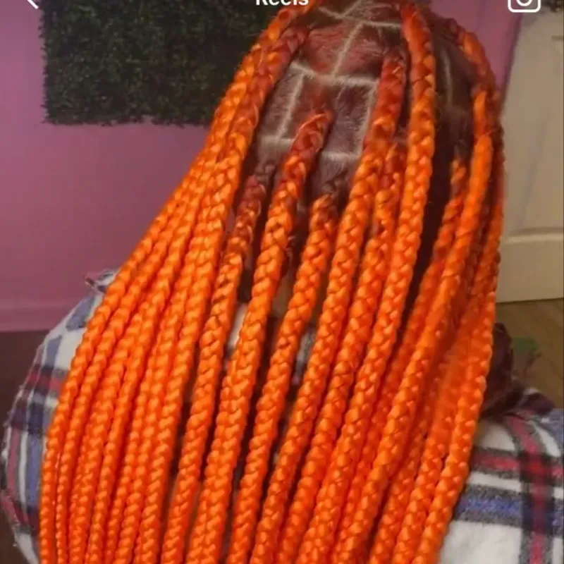 Cabello 💯 Kanekalon de 50 pulgadas # ORANGE