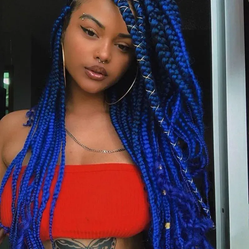 Cabello 💯 Kanekalon de 50 pulgadas # TT1B/BLUE