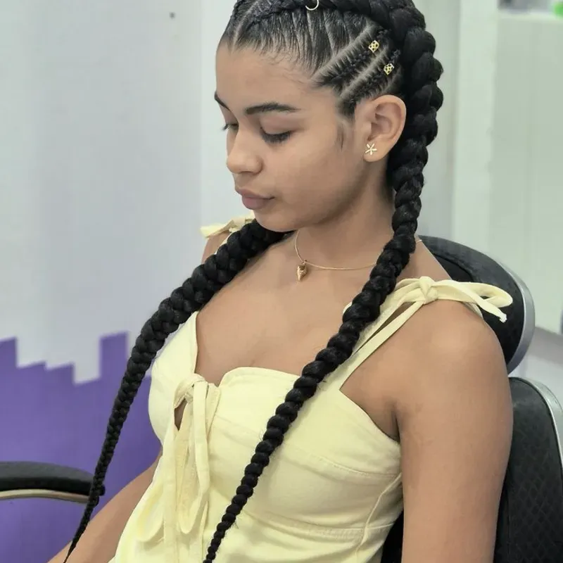 Trenzas boxeadoras (2 trenzas)