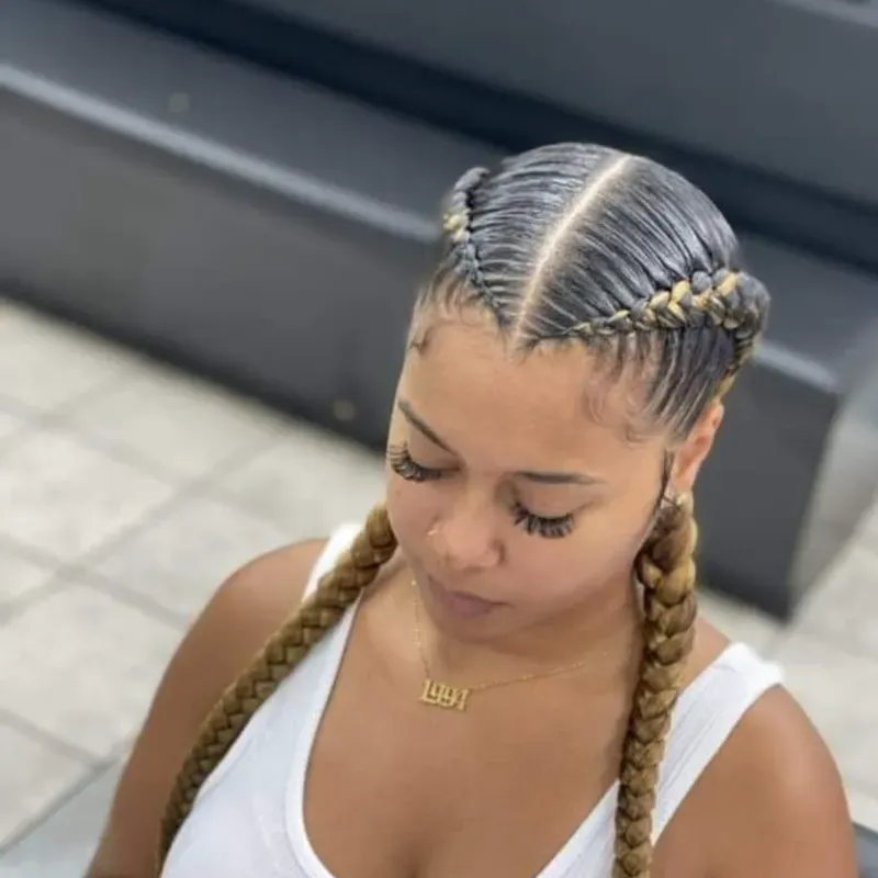 Trenzas boxeadoras (2 trenzas)