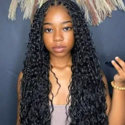 Trenzas clásicas de 50 pulgadas con rizos