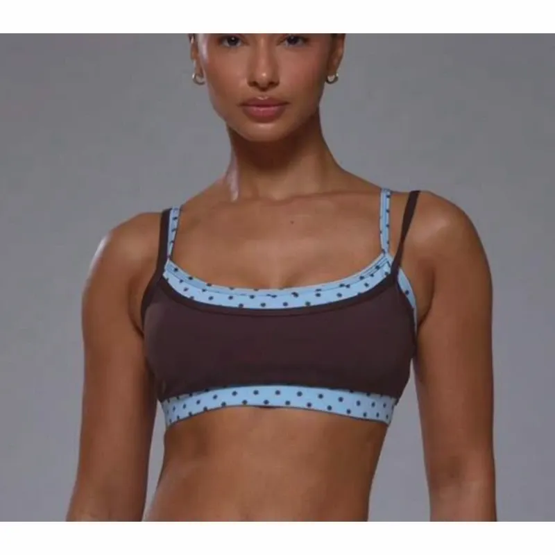 Top Dotty Chic Color Marrón/Azul-Claro