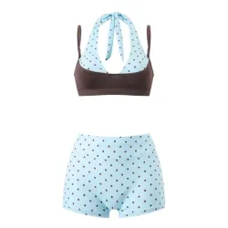 Polka Crush Color Marrón/Azul-Cielo