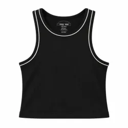 Ribbed Chic Color Negro