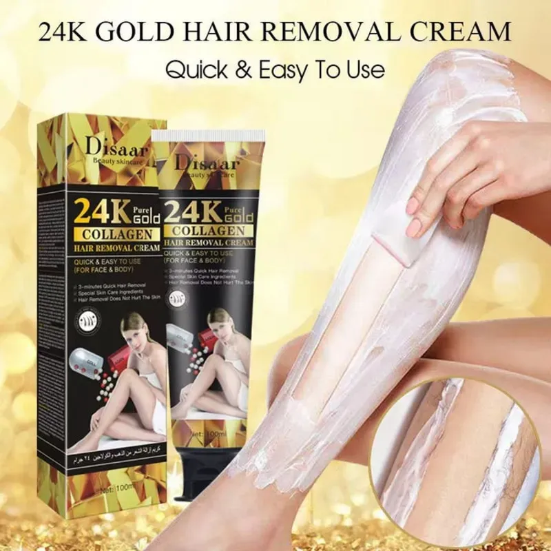 Crema Depiladora de 24K y Colágeno + Aplicador 
