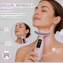 Masajeador Reductor Facial papada y rostro -Tonificador Luces 7 Led Efecto Lifting