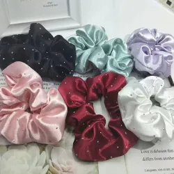 Scrunchies Grandes con Perlitas