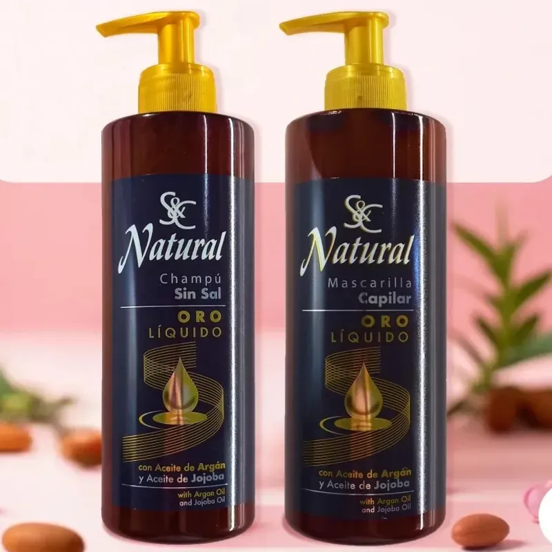 Set de Shampoo Oro Líquido y Mascarilla Capilar 
