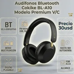 Audífonos con micrófono Bluetooth.