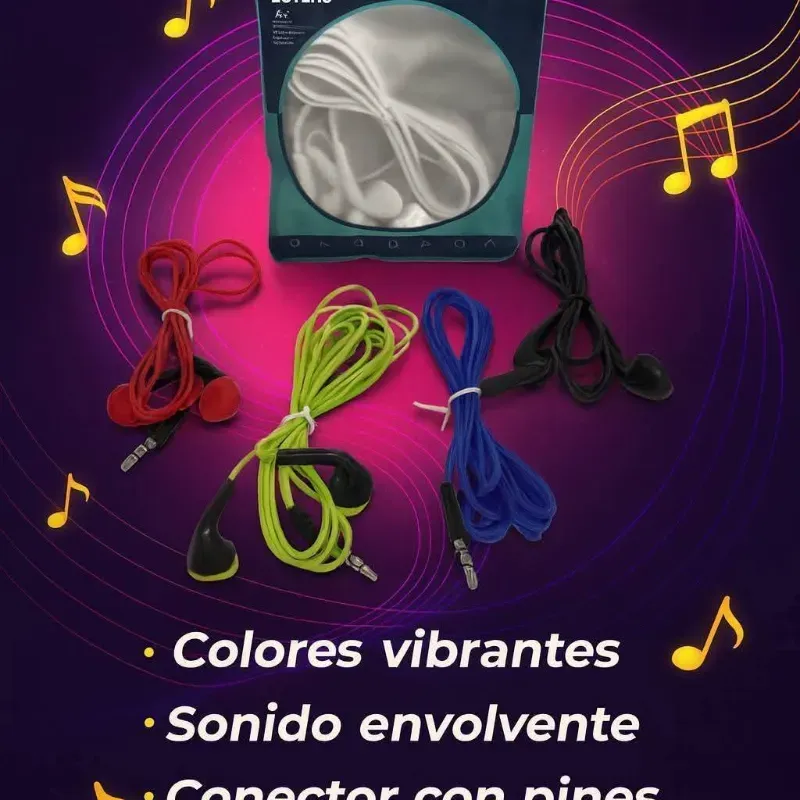 Audífonos de cable.