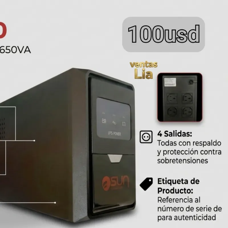 Backup 650va con mensajería incluida.