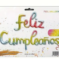 Cartel "Feliz Cumpleaños" en globo.