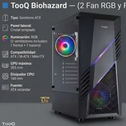 Chasis Gaming TooQ Biohazard ATX.