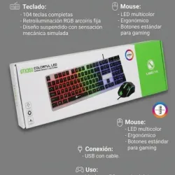 Combo mouse y teclado RGB Color Negro