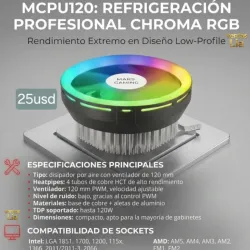 Disipacion de Aire Mars Gaming MCPU120 RGB.