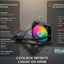 Disipacion Liquida Coolbox 120 ARGB.